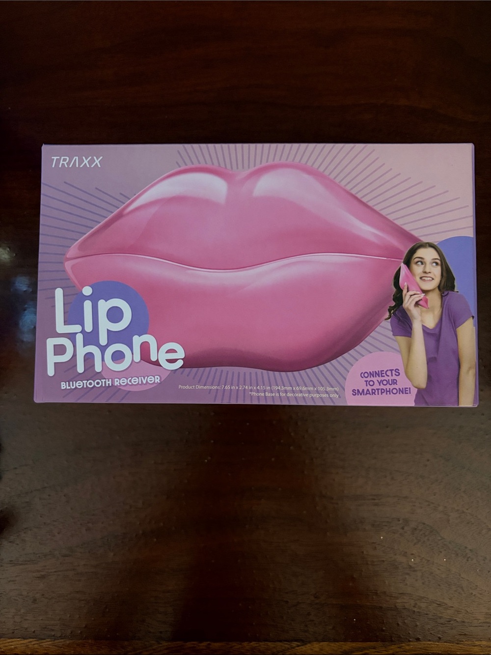 Pink Lip-Shaped Bluetooth Phone Receiver